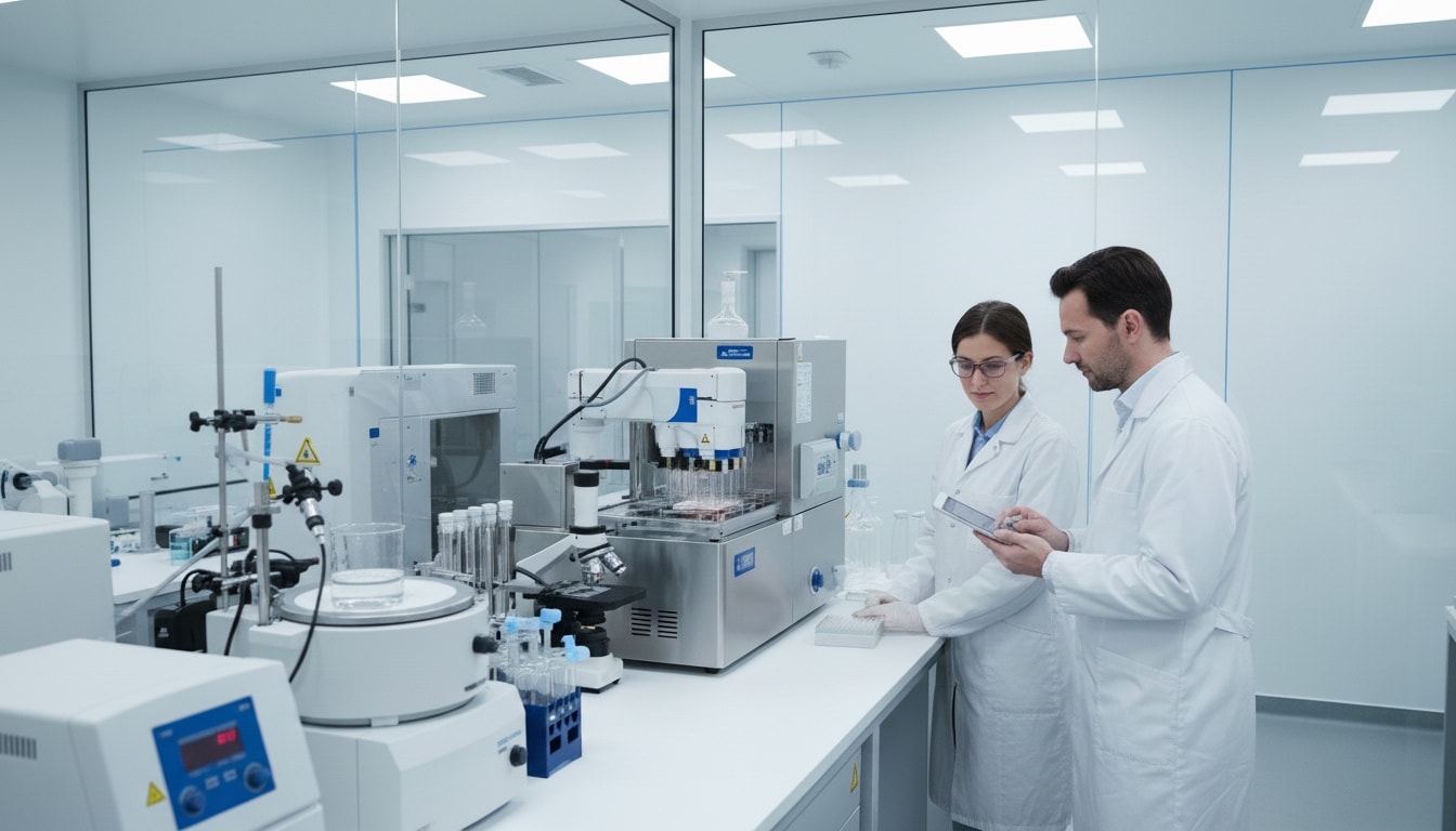 Forschungsteam im Labor für personalisierte Haarausfall Behandlung - Schweizer Qualitätsstandards